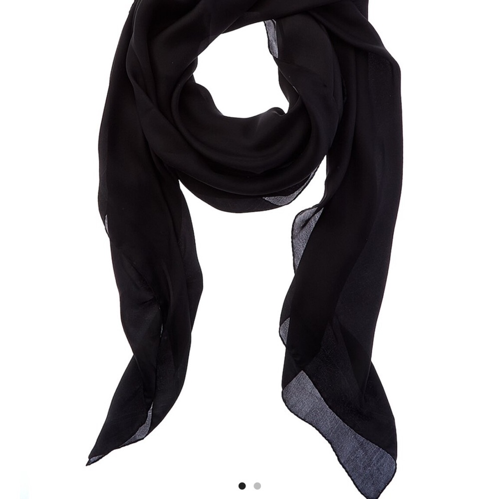 YSL Black Sheer Silk Long Scarf/Wrap. FREE SHIPPING!!!
